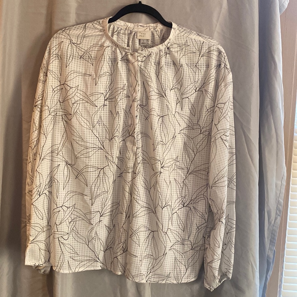 White floral blouse